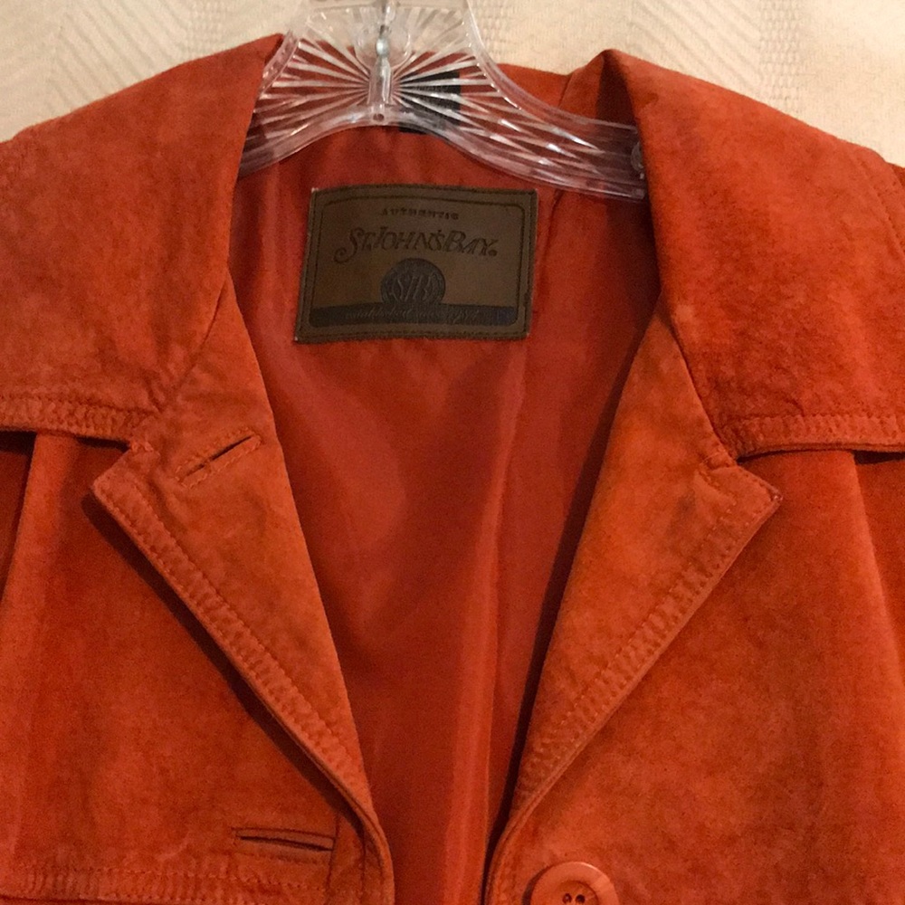 leather orange jacket large